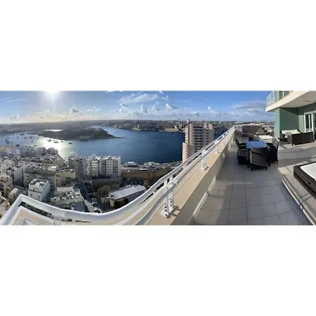 3 Mil Penthouse Malta View - Jacuzzi With Gym & Pool By 360 Estates Apartment Sliema